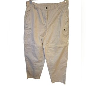 L.L. Bean Zip Off Leg Tan Cargo Pants Hiking Fishing Outdoor Athletic Sz 12